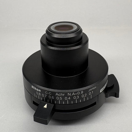 Nikon Microscope C-C Slider Achr NA=0.9 condenser product image showing the optical component detail.