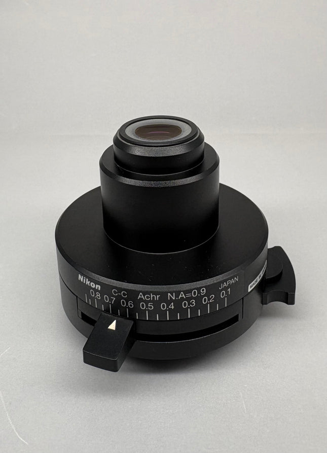 Nikon Microscope C-C Slider Achr NA=0.9 condenser product image showing the optical component detail.