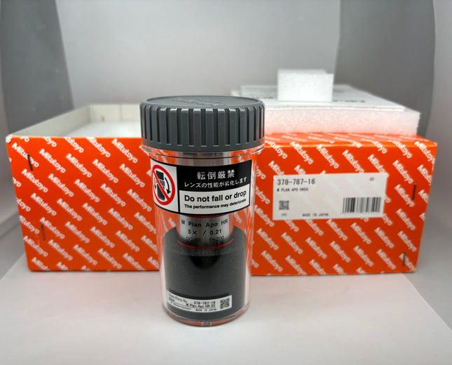 Mitutoyo M Plan APO HR 5x0.21 f=200 Microscope Objective 378-787-16 Brand new with packaging