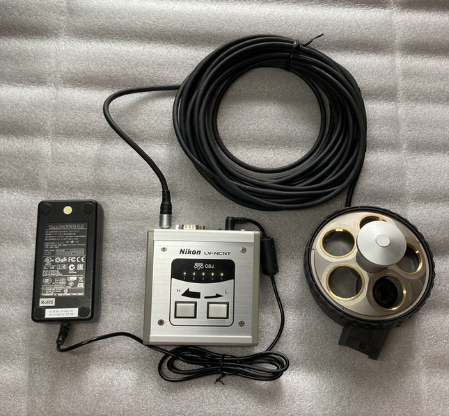 Nikon Microscope Objective Electric Turret Nosepiece Set LV-NU5A w/ LV-NCNT