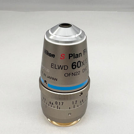 Nikon S Plan Fluor ELWD 60x0.70 ∞/0.1-1.3 WD 2.6-1.8 MRH08630 microscope objective lens.