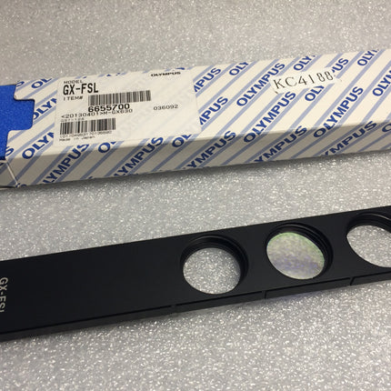 Olympus Microscope GX- FSL Fliter Slider For GX with packaging and filter holder displayed